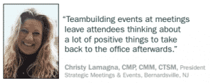 As long as a company is in business and has at least two employees, they need teambuilding activities to get the most value of one constant, paid resource: employees. Teambuilding events leave attendees thinking about positive things to take back to the office afterward and are the energizing path to engaged employees.